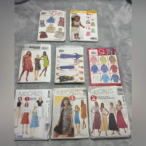 8 WOMEN’S SEWING PATTERN PACKS. DRESSES, SKIRTS, TOPS, KID MCCALLS, BUTTERICK, - Picture 1 of 16
